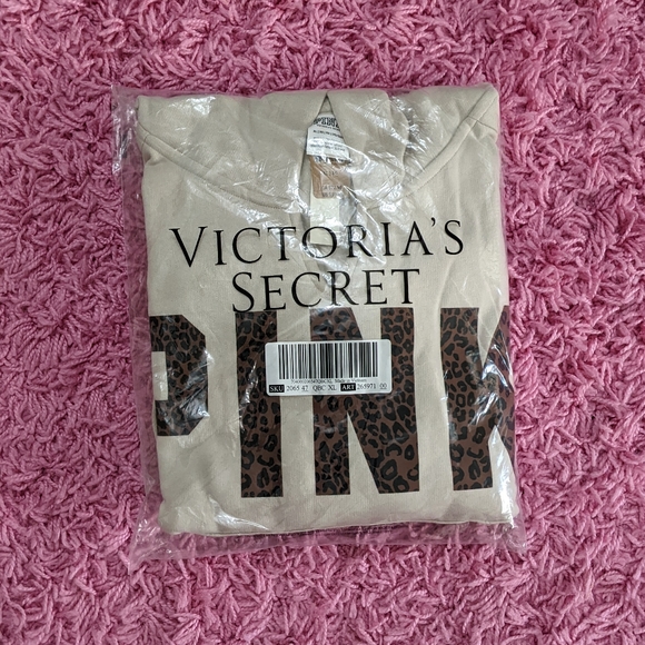 PINK FLEECE CROPPED CINCHED CAMPUS HOODIE - Picture 1 of 3